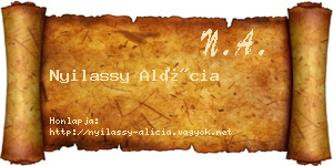 Nyilassy Alícia névjegykártya